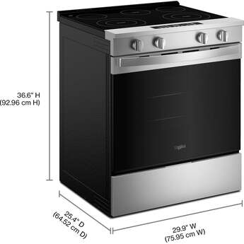 Whirlpool 30 Inch Electric Smart Range With Air Cooking Technology And Steam Clean: Stainless Steel — thumbnail 5