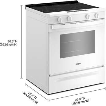 Whirlpool 30 Inch Electric Smart Range With Air Cooking Technology And Steam Clean: White — thumbnail 5
