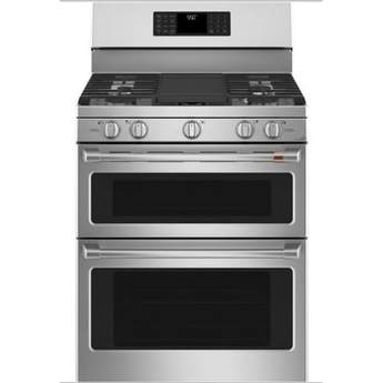 Cafe 30" Stainless Steel Sealed Burner Natural Gas Double Oven Range - Convection