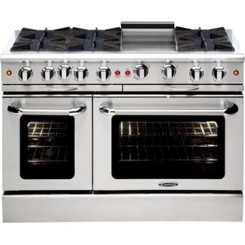 Capital Culinarian 48" Stainless Steel Natural Gas Open Burner Double Oven Range - Convection
