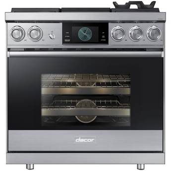 Dacor Modernist Pro 36" Stainless Steel Dual Fuel (NG) Sealed Burner Convection/Steam Oven Range with Griddle