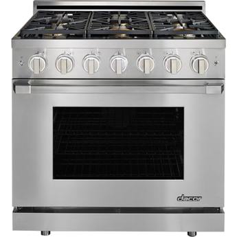 Dacor Heritage 36" Stainless Steel Natural Gas Sealed Burner Range with Pro Handle - Convection