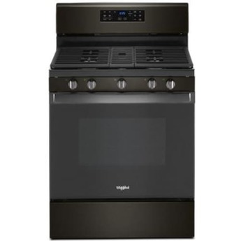 Whirlpool 30" Black Stainless Steel Gas Sealed Burner Range -