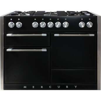 AGA Mercury 48" Gloss Black Dual Fuel (Natural Gas) Sealed Burner Triple Oven Range - Convection
