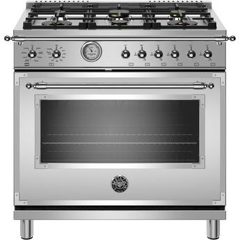 Bertazzoni Heritage Series 36" Stainless Steel Natural Gas Sealed Burner Range - Convection