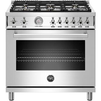 Bertazzoni PROF366GASXTLP Professional Series 36 Inch Stainless Steel Gas Convection Freestanding Range