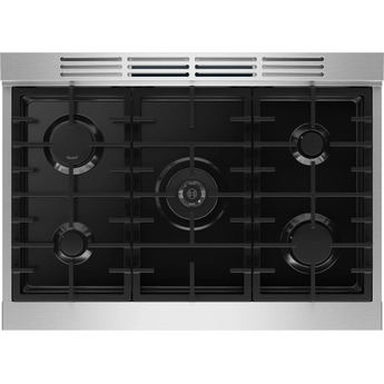 Bosch 36 Inch Freestanding Gas Range with 5 Sealed Burners, 5.6 cu. ft. Oven Capacity, Continuous Cast Iron Grates, Dishwasher-Safe Grates, Broil Mode, Even Cooking, Oven Preheat Light, Industrial-Chic Design, and ADA Compliant: Stainless Steel — thumbnail 5