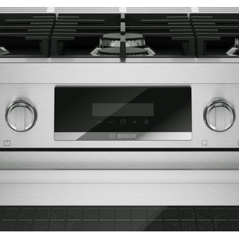 Bosch 36 Inch Freestanding Gas Range with 6 Sealed Burners, 5.6 cu. ft. Oven Capacity, Continuous Cast Iron Grates, Dishwasher Safe Grates, Illuminated Knobs, QuietClose®, Telescopic Rack, Third Heating Element, Broil Mode, and ADA Compliant: Stainless Steel — thumbnail 6