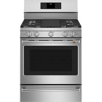 Cafe 30" Stainless Steel Sealed Burner Natural Gas Range - Convection