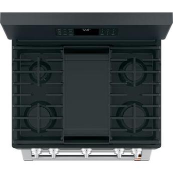 Cafe CGB550P3MD1 Matte Collection Series 30 Inch Matte Black Gas Convection Double Oven Freestanding Range — thumbnail 4