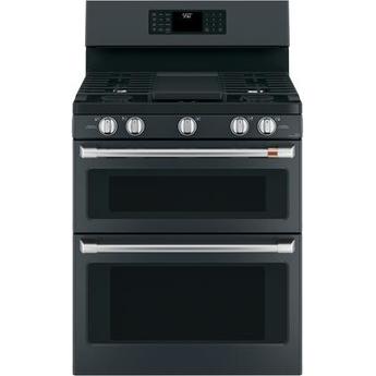 Cafe CGB550P3MD1 Matte Collection Series 30 Inch Matte Black Gas Convection Double Oven Freestanding Range — thumbnail 5