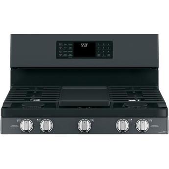 Cafe CGB550P3MD1 Matte Collection Series 30 Inch Matte Black Gas Convection Double Oven Freestanding Range — thumbnail 6