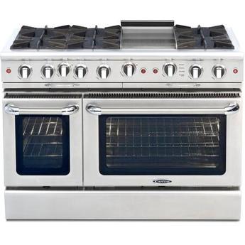 Capital CGSR484G2N Culinarian Series 48 Inch Stainless Steel Gas Convection Double Oven Freestanding Range