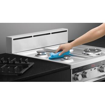 Fisher Paykel Contemporary 24" Brushed Stainless Steel with Black Glass Sealed Natural Gas Sealed Burner Range - Convection — thumbnail 5