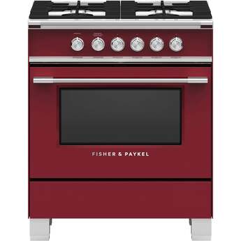 Fisher Paykel Classic 30" Red Natural Gas Sealed Burner Range - Convection
