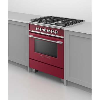 Fisher Paykel Classic 30" Red Natural Gas Sealed Burner Range - Convection — thumbnail 4