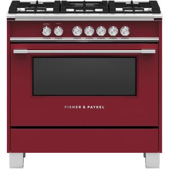 Fisher Paykel Classic 36" Red Natural Gas Sealed Burner Range - Convection
