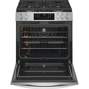 Frigidaire 30 Inch Freestanding Gas Range with 5.1 Cu. Ft. Oven Capacity, 5 Sealed Burners, Total Convection System, Air Fry, No Preheat, Slow Cook, Air Sous Vide, Steam Bake, Steam Clean, and Star-K: Stainless Steel — thumbnail 10