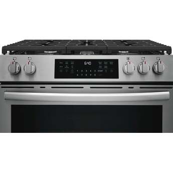 Frigidaire 30 Inch Freestanding Gas Range with 5.1 Cu. Ft. Oven Capacity, 5 Sealed Burners, Total Convection System, Air Fry, No Preheat, Slow Cook, Air Sous Vide, Steam Bake, Steam Clean, and Star-K: Stainless Steel — thumbnail 9