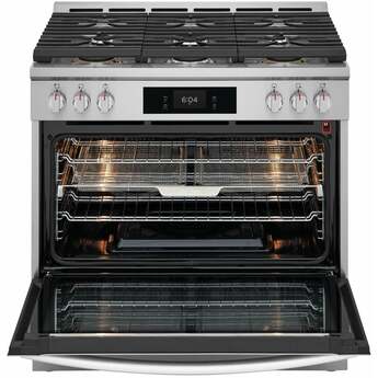 Frigidaire 36 Inch Freestanding Gas Range with 6 Sealed Burners, 4.6 cu. ft. Total Convection Oven, 18,000 BTU Quick Boil Burners, Simmer Burner, Air Fry, Self & Steam Clean, ADA Compliant, and Star-K: Stainless Steel — thumbnail 17