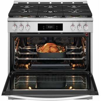 Frigidaire 36 Inch Freestanding Gas Range with 6 Sealed Burners, 4.6 cu. ft. Total Convection Oven, 18,000 BTU Quick Boil Burners, Simmer Burner, Air Fry, Self & Steam Clean, ADA Compliant, and Star-K: Stainless Steel — thumbnail 5