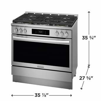 Frigidaire 36 Inch Freestanding Gas Range with 6 Sealed Burners, 4.6 cu. ft. Total Convection Oven, 18,000 BTU Quick Boil Burners, Simmer Burner, Air Fry, Self & Steam Clean, ADA Compliant, and Star-K: Stainless Steel — thumbnail 7