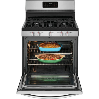Frigidaire Gallery 30" Black Stainless Steel Natural Gas Sealed Burner Range with Steam Clean - Convection — thumbnail 16