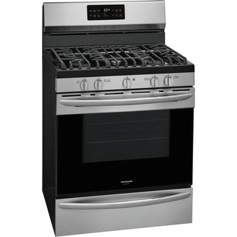 Frigidaire Gallery 30" Black Stainless Steel Natural Gas Sealed Burner Range with Steam Clean - Convection — thumbnail 3