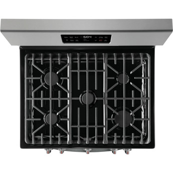 Frigidaire Gallery 30" Black Stainless Steel Natural Gas Sealed Burner Range with Steam Clean - Convection — thumbnail 7