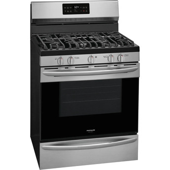 Frigidaire Gallery 30" Black Stainless Steel Natural Gas Sealed Burner Range with Steam Clean - Convection — thumbnail 9