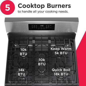 Frigidaire 30 Inch Freestanding Gallery Gas Range With Air Fry: Stainless Steel — thumbnail 11