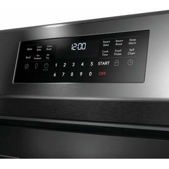 Frigidaire 30 Inch Freestanding Gas Range with 5 Sealed Burners, 5.1 cu. ft. Convection Oven, Quick Boil Burner, Griddle, Storage Drawer, No Preheat + Air Fry, and Self Clean: Black Stainless Steel — thumbnail 4
