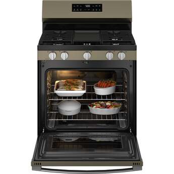 30 Inch Free Standing Gas Range 5 Burners Self Clean With Steam Clean: Slate With Stainless Handle — thumbnail 23