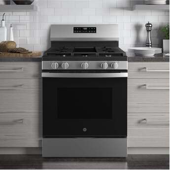 30 Inch Free Standing Gas Range 5 Burners Self Clean With Steam Clean: Stainless Steel — thumbnail 30