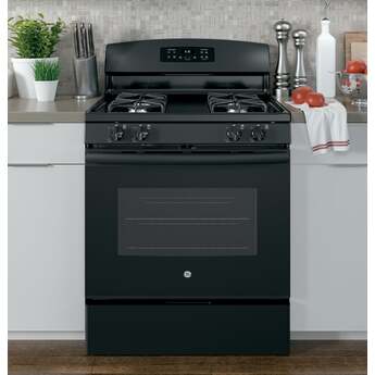 GE 30" Black Gas Sealed Burner Range — thumbnail 10