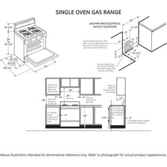 GE 30" Black Gas Sealed Burner Range — thumbnail 5