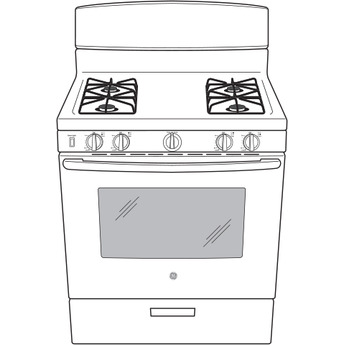 GE 30" Black Gas Sealed Burner Range — thumbnail 12