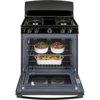 GE 30" Black Gas Sealed Burner Range — thumbnail 2