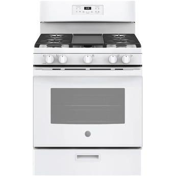 GE 30" White Gas Sealed Burner Range
