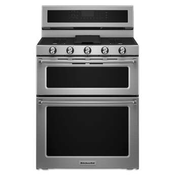 Kitchen Aid KitchenAid 30" Stainless Steel Freestanding Dual Fuel Double Oven Range - Convec