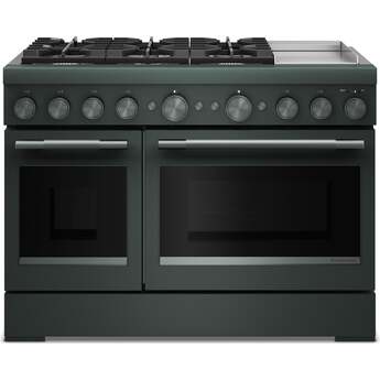 KitchenAid 48 Freestanding Dual Fuel Range with 6 Sealed Burners, Double Oven, 6.3 Cu. Ft. Total Capacity, Integrated Chrome Electric Griddle, Convertible Grates, Self-Clean, Even-Heat™ True Convection, Flame-Sensing™ Re-ignition, SatinGlide® Rack, Ultra Power™ Dual-Flame Burners, Sabbath Mode and Star-K Certified: Juniper — thumbnail 2