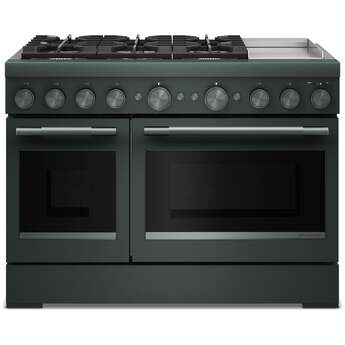 KitchenAid 48 Freestanding Dual Fuel Range with 6 Sealed Burners, Double Oven, 6.3 Cu. Ft. Total Capacity, Integrated Chrome Electric Griddle, Convertible Grates, Self-Clean, Even-Heat™ True Convection, Flame-Sensing™ Re-ignition, SatinGlide® Rack, Ultra Power™ Dual-Flame Burners, Sabbath Mode and Star-K Certified: Juniper — thumbnail 3