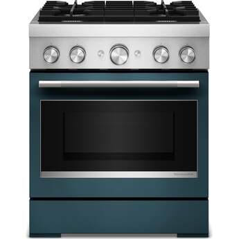 KitchenAid 30-Inch 4 Burner Commercial-Style Dual Fuel Range with No Preheat Air Fry Mode: Agave