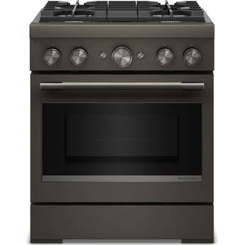 KitchenAid 30-Inch 4 Burner Commercial-Style Dual Fuel Range with No Preheat Air Fry Mode: Black Ore — thumbnail 2