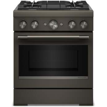 KitchenAid 30-Inch 4 Burner Commercial-Style Dual Fuel Range with No Preheat Air Fry Mode: Black Ore — thumbnail 4