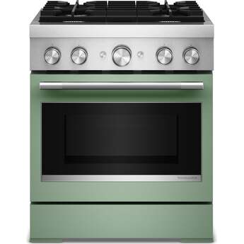 KitchenAid 30-Inch 4 Burner Commercial-Style Dual Fuel Range with No Preheat Air Fry Mode: Cardamom