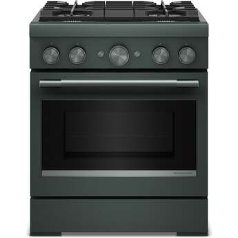 KitchenAid 30-Inch 4 Burner Commercial-Style Dual Fuel Range with No Preheat Air Fry Mode: Juniper