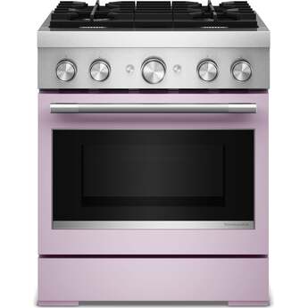 KitchenAid 30-Inch 4 Burner Commercial-Style Dual Fuel Range with No Preheat Air Fry Mode: Wildflower