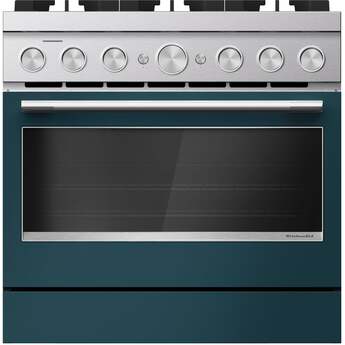 KitchenAid 36-Inch 6 Burner Commercial-Style Dual Fuel Range with No Preheat Air Fry Mode: Agave