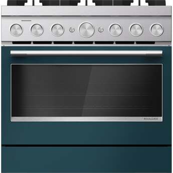 KitchenAid 36-Inch 6 Burner Commercial-Style Dual Fuel Range with No Preheat Air Fry Mode: Agave — thumbnail 2